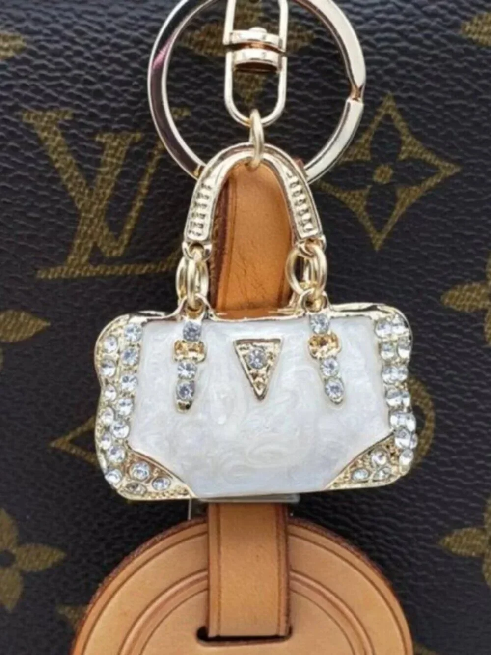 Authentic Louis Vuitton Luggage Nametag with Unbranded Keycharm